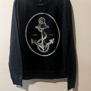 Nautical Anchor Black Sweater